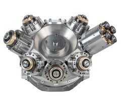 HELLMERICH 8-position crown turret CTH25-8 equipped for structural part machining – front view