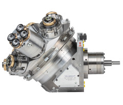 HELLMERICH 8-position crown turret CTH25-8 equipped for structural part machining – side view